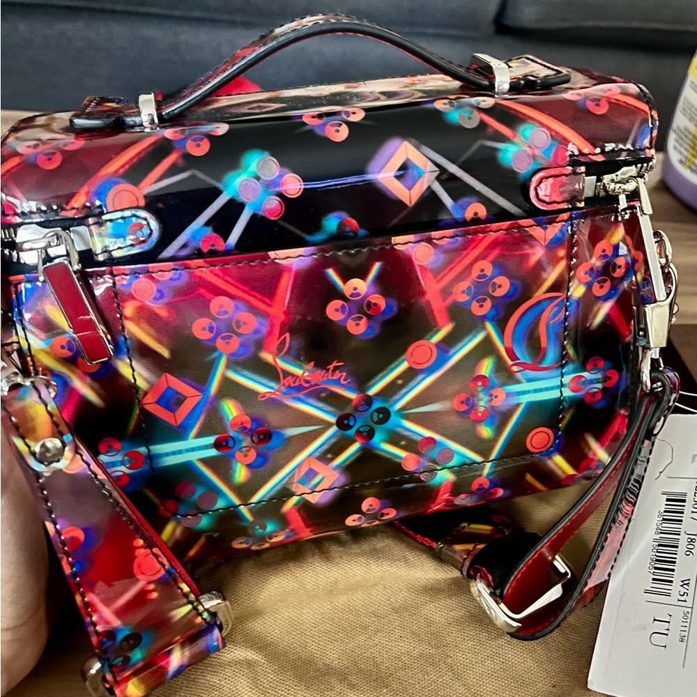 NWT CL Louboutin Kypipouch Patent Leather Cross-body Bag - Multicolour - Picture 6 of 12